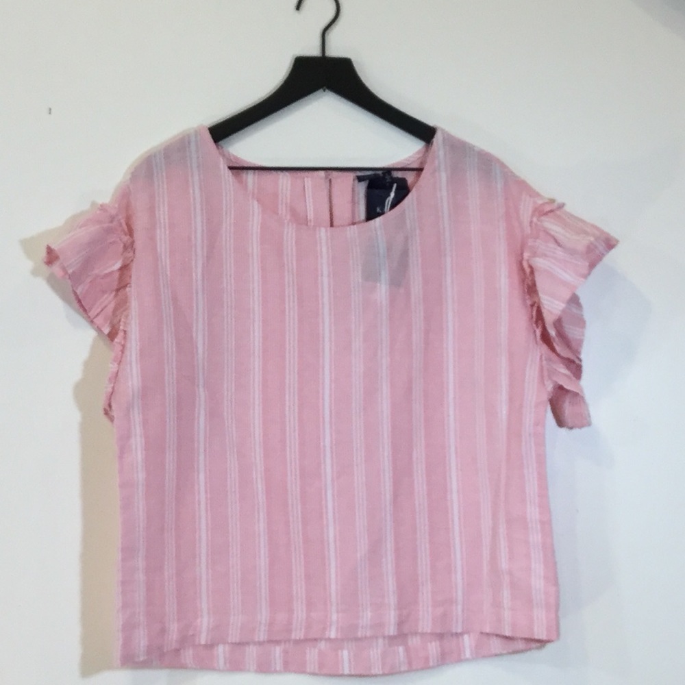 Price Dropped! Ladies Pink & White Karri blue top